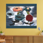 抽象芸術アートウォーターカラーフローラ キャンバスプリント (インサイチュ (リビング))