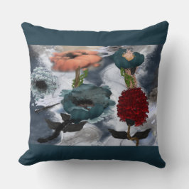 抽象芸術アートウォーターカラーフローラ クッション