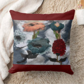 抽象芸術アートウォーターカラーフローラ クッション (ブランケット)