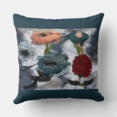 抽象芸術アートウォーターカラーフローラ クッション (裏面)