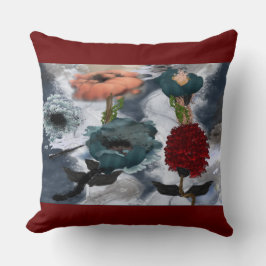 抽象芸術アートウォーターカラーフローラ クッション