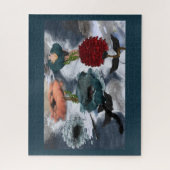 抽象芸術アートウォーターカラーフローラ ジグソーパズル (縦)