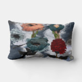 抽象芸術アートウォーターカラーフローラ ランバークッション (裏面)