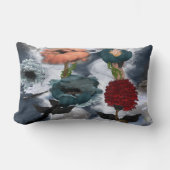 抽象芸術アートウォーターカラーフローラ ランバークッション (正面)