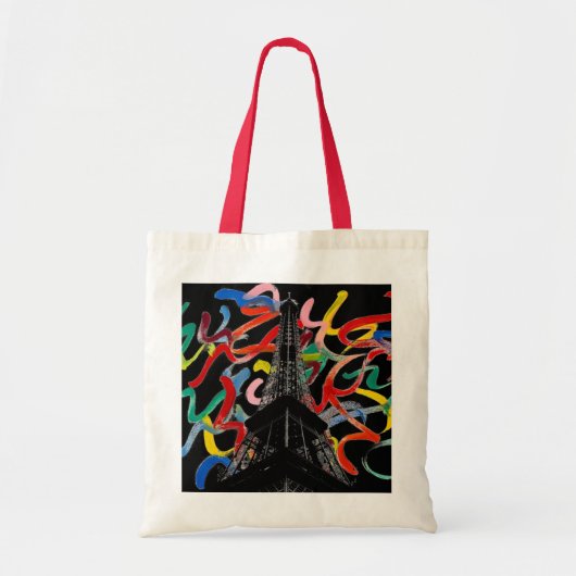 抽象芸術アートエッフェルタワーバッグ トートバッグ (正面)