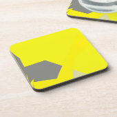 抽象芸術アートエナジーイエローグレイ コースター (左側)