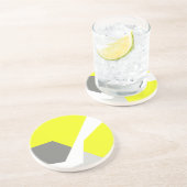 抽象芸術アートエナジーイエローグレイ コースター (側面)