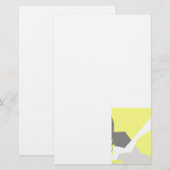 抽象芸術アートエナジーイエローグレイ 便箋 (正面/裏面)