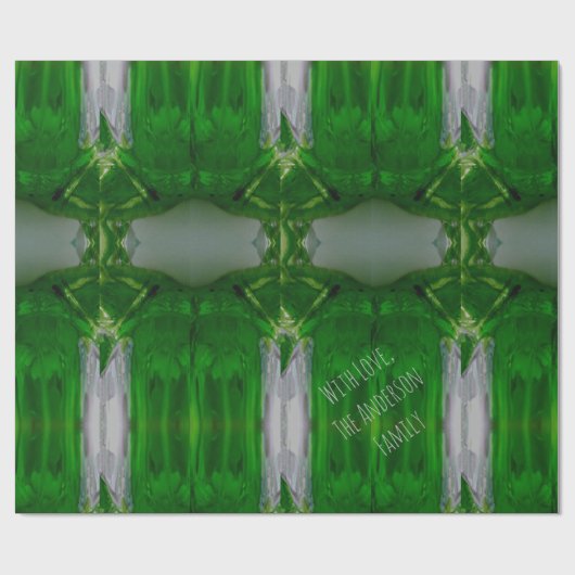 抽象芸術アートエメラルドグリーンエレガントグレイ ラッピングペーパー (フラット)