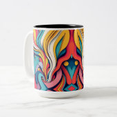 抽象芸術アートオンコーヒーツートーンマグカップ ツートーンマグカップ (正面左)