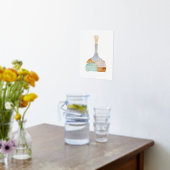 抽象芸術アートカスタムの水彩ボトル 箔ポスター (レイダウン (キッチン))