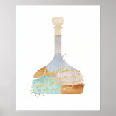 抽象芸術アートカスタムの水彩ボトル 箔ポスター (正面)