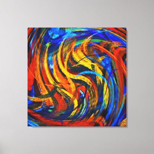 抽象芸術アートカラフルのバ絵を描ックバック#21 キャンバスプリント (正面)