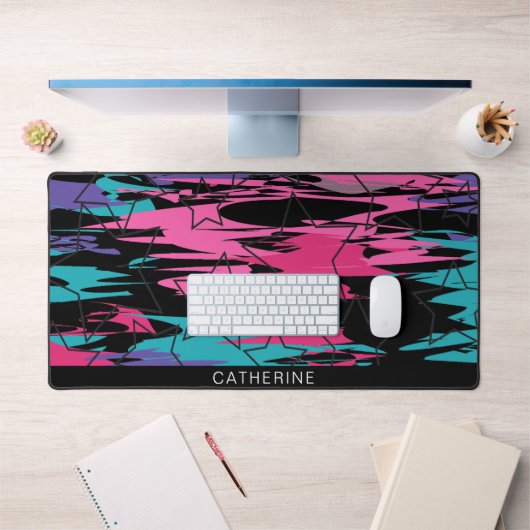 抽象芸術アートカラフルシェイプカスタム デスクマット (オフィス1)