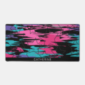 抽象芸術アートカラフルシェイプカスタム デスクマット (正面)