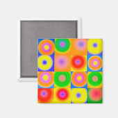 抽象芸術アートカラフルハッピー マグネット (正面/裏面)