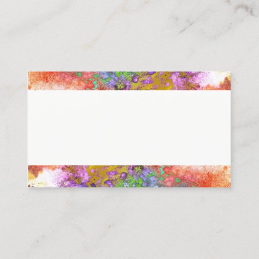 抽象芸術アートカラフル名刺テンプレート 名刺 (裏面)