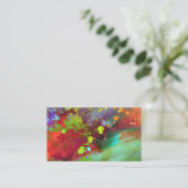抽象芸術アートカラフル名刺テンプレート 名刺 (スタンド正面)