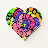 抽象芸術アートカラフル素晴らしい花 ノートブック (裏面)