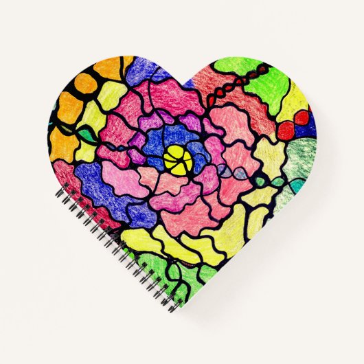 抽象芸術アートカラフル素晴らしい花 ノートブック (正面)