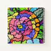 抽象芸術アートカラフル素晴らしい花 ノートブック (裏面)