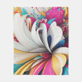 抽象芸術アートカラフル フリースブランケット