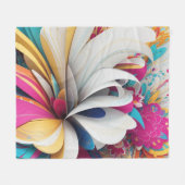 抽象芸術アートカラフル フリースブランケット (正面(横))