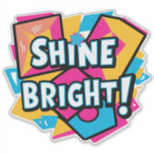 抽象芸術アートカラフルAと吸息デザイン シール (正面)