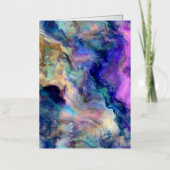 抽象芸術アートカラー折り畳みフォイルホリデーカード 箔シーズンカード (正面)