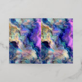 抽象芸術アートカラー折り畳みフォイルホリデーカード 箔シーズンカード (外側レイダウン)