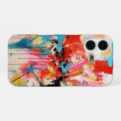 抽象芸術アートカラー iPhone 16ケース (裏面横)
