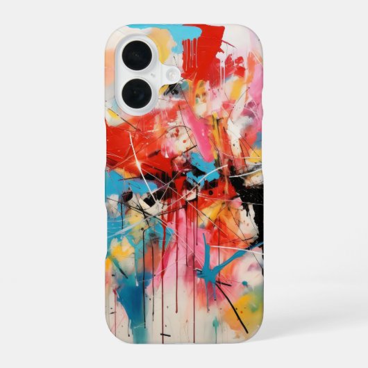 抽象芸術アートカラー iPhone 16ケース (裏面)