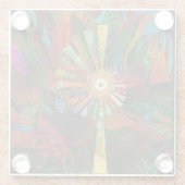 抽象芸術アートガラスコースター ガラスコースター (裏面)