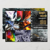 抽象芸術アートギャラリーの招待 招待状 (正面/裏面)