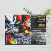 抽象芸術アートギャラリーの招待 招待状 (スタンド正面)