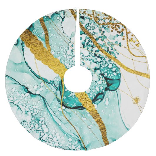 抽象芸術アートクラウド：半透明インク ブラッシュドポリエステルツリースカート (正面)