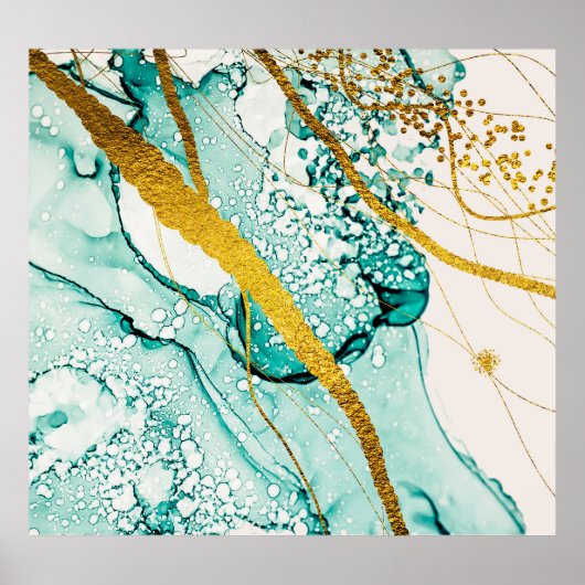 抽象芸術アートクラウド：半透明インク ポスター (正面)