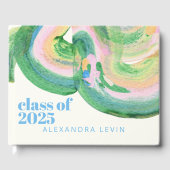 抽象芸術アートグリーンウォーター色卒業2024 ゲストブック (正面)