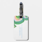 抽象芸術アートグリーンウォーター色大理石名 ラゲッジタグ (裏面縦)