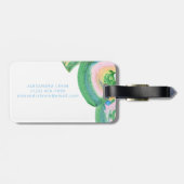 抽象芸術アートグリーンウォーター色大理石名 ラゲッジタグ (裏面横)
