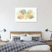 抽象芸術アートグリーンストークス、金ゴールド付きピーチサークル キャンバスプリント (インサイチュ (寝室))