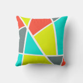 抽象芸術アートグレーイエローコーラルミニマリズム クッション (裏面)