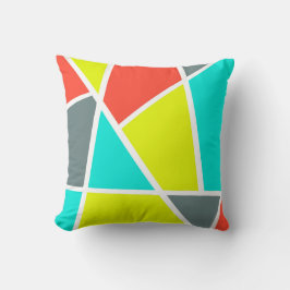 抽象芸術アートグレーイエローコーラルミニマリズム クッション