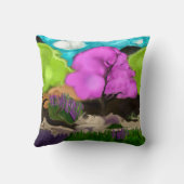 抽象芸術アートコットンキャンディツリーズ クッション (裏面)