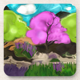 抽象芸術アートコットンキャンディツリーズ コースター