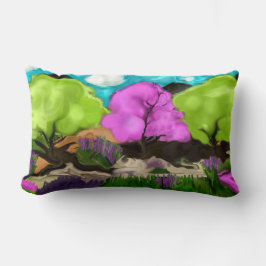 抽象芸術アートコットンキャンディツリーズ ランバークッション