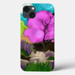 抽象芸術アートコットンキャンディツリーズ iPhone 13ケース