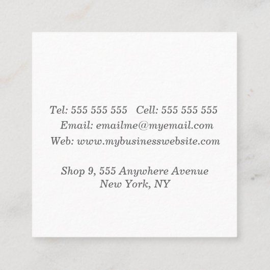 抽象芸術アートコラージュ出版社ライタースクエア コーリングカード (裏面)