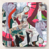 抽象芸術アートコラージュ絵を描ハンド コースター (正面)