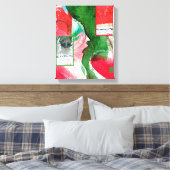 抽象芸術アートコラージュ、ミックスメディア、水彩画2 キャンバスプリント (インサイチュ (寝室))